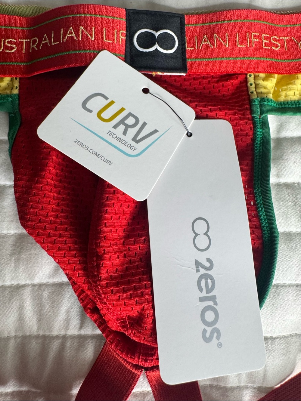 2EROS Men's Red Jockstrap with Green Trim - Picture 4 of 4